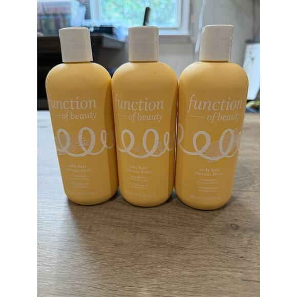 NEW 3pk Bundle Function of Beauty COILY Hair Shampoo 11oz/ea Flaxseed Oil - Picture 1 of 2